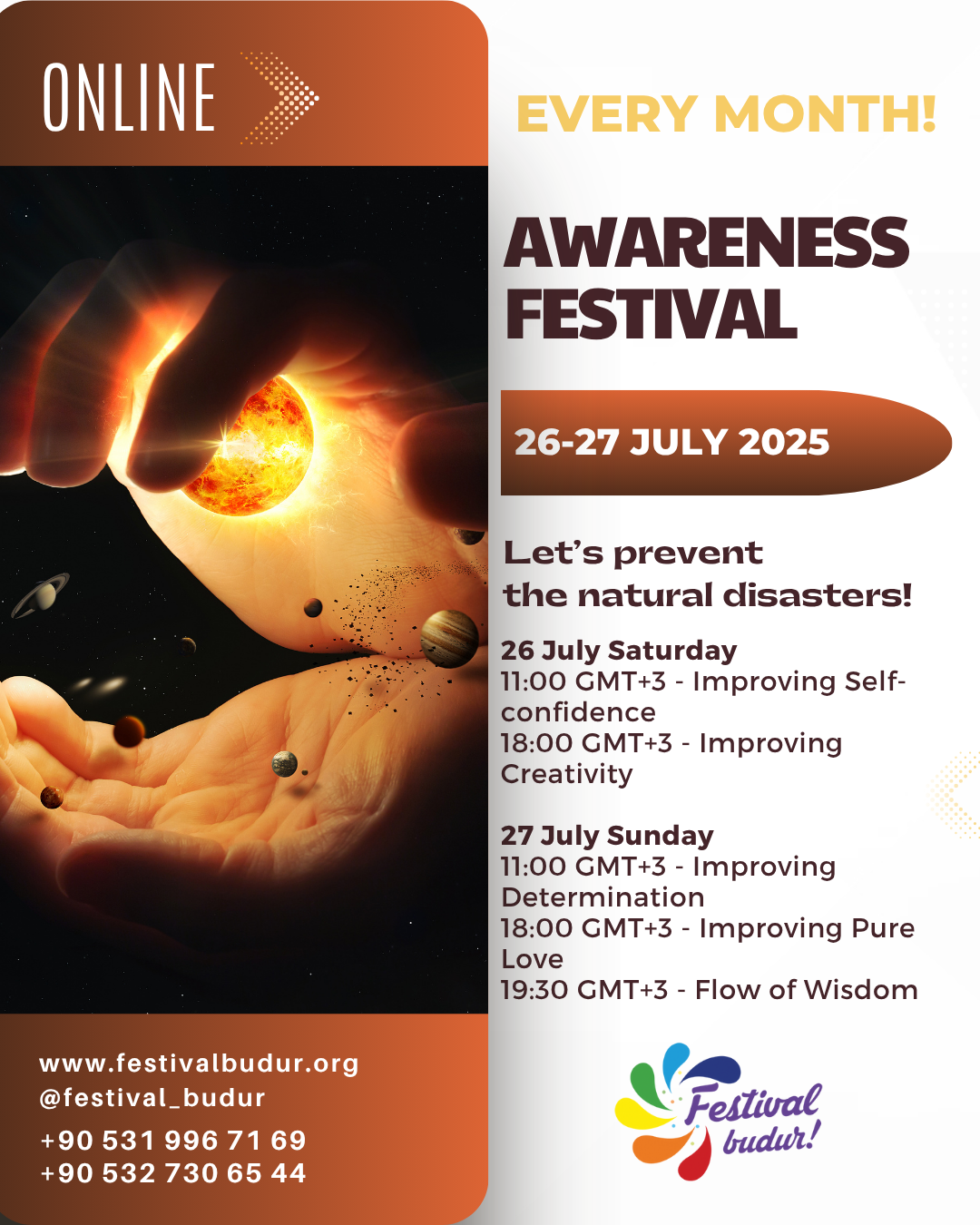 ONLINE AWARENESS FESTIVAL I JULY  26th-27th,  2025 I 2 Day Online Festival